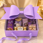 Bow Flower Hamper Gift Box with Transparent Lid - Lavender